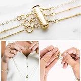 4Pcs Brass Plated Strand Layered Necklace Clasp DIY Jewelry Making