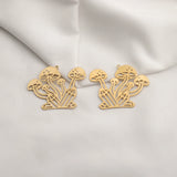 4Pcs Brass Mushroom Charms Moon Phases Star Pendants Diy Boho Jewelry