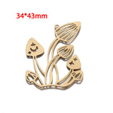 4Pcs Brass Mushroom Charms Moon Phases Star Pendants Diy Boho Jewelry