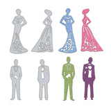 4Pcs Bride Groom Wedding Metal Cutting Dies Stencil Template