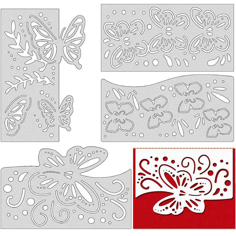 4Pcs Butterfly Frame Metal Die Cuts for Scrapbook Embossing Card Craft Decor