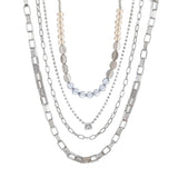 4Pcs Multilayer Crystal Choker Necklace Set Boho Wedding Jewelry