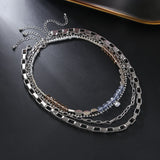 4Pcs Multilayer Crystal Choker Necklace Set Boho Wedding Jewelry
