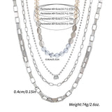 4Pcs Multilayer Crystal Choker Necklace Set Boho Wedding Jewelry