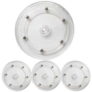 4Pcs 6 Inch Clear Lazy Susan Turntable Bearing Acrylic Swivel Organizer Base