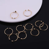 4Pcs Adjustable 18K Copper Flat Circle Bezel Ring Base for DIY Ring Jewelry