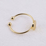 4Pcs Adjustable 18K Copper Flat Circle Bezel Ring Base for DIY Ring Jewelry