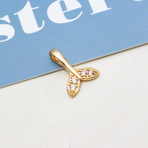 4Pcs Copper Plated Animal Charms with CZ for DIY Jewelry Making