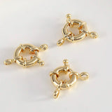 4Pcs Copper Plated Sailor Clasp Wheel Spring Ring Lock Clasp Necklace Closure