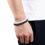 4Pcs Couples Tiger Eye Bracelets Natural Stones Elastic Stress Relief