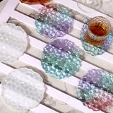 4Pcs Crystal Epoxy Diamonds Coaster Silicone Mold for Resin Casting