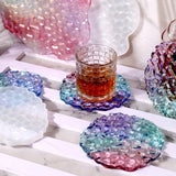 4Pcs Crystal Epoxy Diamonds Coaster Mirror Silicone Mold for Resin Casting