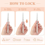 4Pcs Curved Pointy Tweezers Angled for Crafts Electronics Jewelry Making
