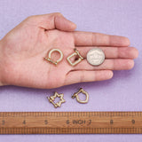 4Pcs Brass CZ Star Oval Rectangle Clasps Bracelet Jewelry Findings