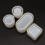 4Pcs DIY Flower Pot Storage Silicone Molds Kit for Resin Crafts