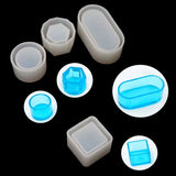 4Pcs DIY Box Silicone Resin Molds Kit Mini Round Square Flower Pot Storage Mold