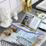 4Pcs Crystal Epoxy Mould Hollow Out Reading Folding Bookshelf Table Ornament