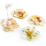 4Pcs Flower Resin Coaster Mold DIY Silicone Placemat Tea Cup Table
