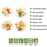 4Pcs Flower Resin Coaster Mold DIY Silicone Placemat Tea Cup Table