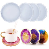 4Pcs Heart Shaped Round Coaster Silicone Mold