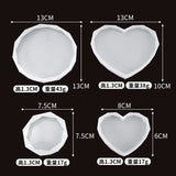 4Pcs Heart Shaped Round Coaster Silicone Mold