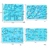 4Pcs Light Shadow Keychain Earrings Silicone Molds DIY Crafting