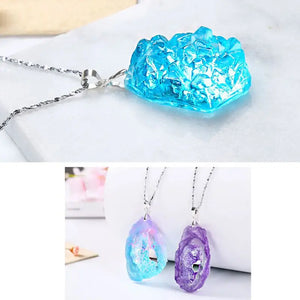 4Pcs Druzy Gem Resin Mold Quartz Rock Cluster Geode Pendant Silicone