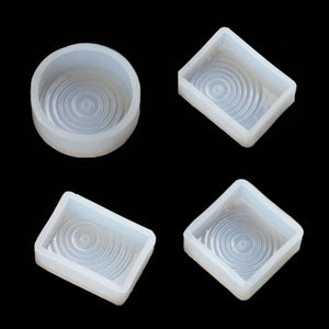 4Pcs DIY Water Ripple Silicone Molds Epoxy Resin Necklace Pendant Casting Kit
