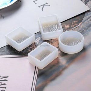 4Pcs DIY Water Ripple Silicone Molds Epoxy Resin Necklace Pendant Casting Kit