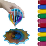 4Pcs Silicone Measuring Cups Mixing Cup For Dispensing Crafts,Blue