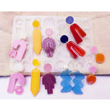 4Pcs Crystal Epoxy Earrings Jewelry Molds Irregular Mirror Silicone Mold