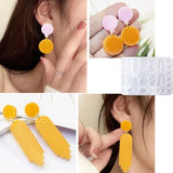 4Pcs Crystal Epoxy Earrings Jewelry Molds Irregular Mirror Silicone Mold