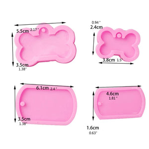 Dog Tags Epoxy Resin Mold for DIY Crafts Jewelry Necklace Earrings Casting Tool