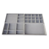 4Pcs Earrings Trays Storage Case Velvet Container Organizer