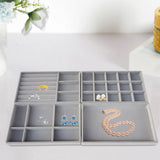 4Pcs Earrings Trays Storage Case Velvet Container Organizer