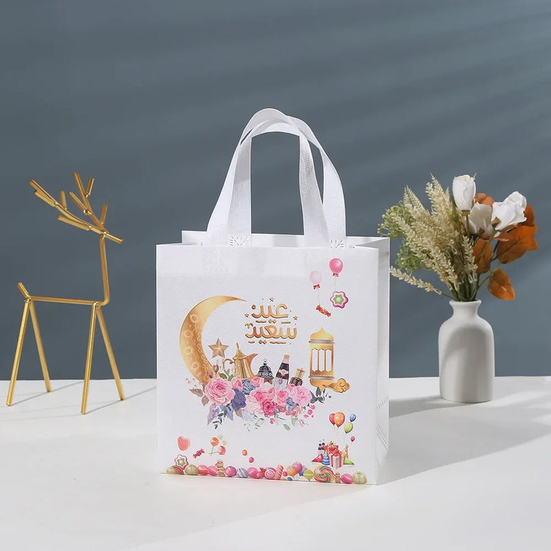 4Pcs Eid Mubarak Nonwoven Gift Bags Ramadan Kareem Packaging