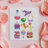 4Pcs Fantasy Stencils Template Unicorns Castles Drawing Painting Stencils