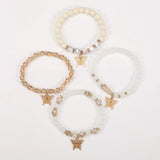 4Pcs Butterfly Charm Bracelet Set Crystal Beads Chain Bangle Female Jewelry