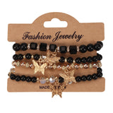 4Pcs Butterfly Charm Bracelet Set Crystal Beads Chain Bangle Female Jewelry