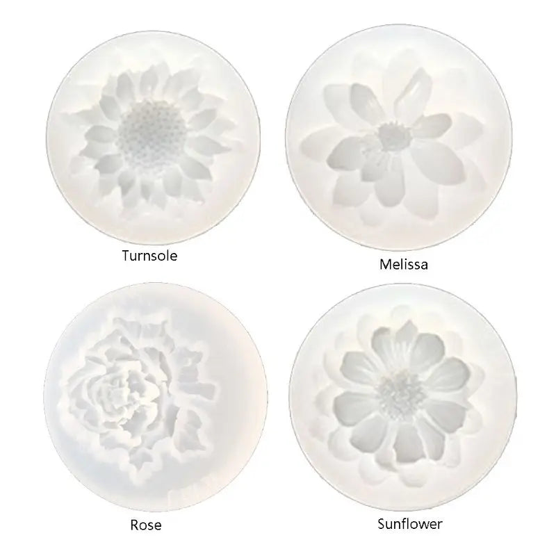 4Pcs Flower Epoxy Resin Mold Kits Jewelry Making