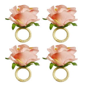 4Pcs Flower Napkin Rings Table Decorations for Wedding