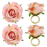 4Pcs Flower Napkin Rings Table Decorations for Wedding