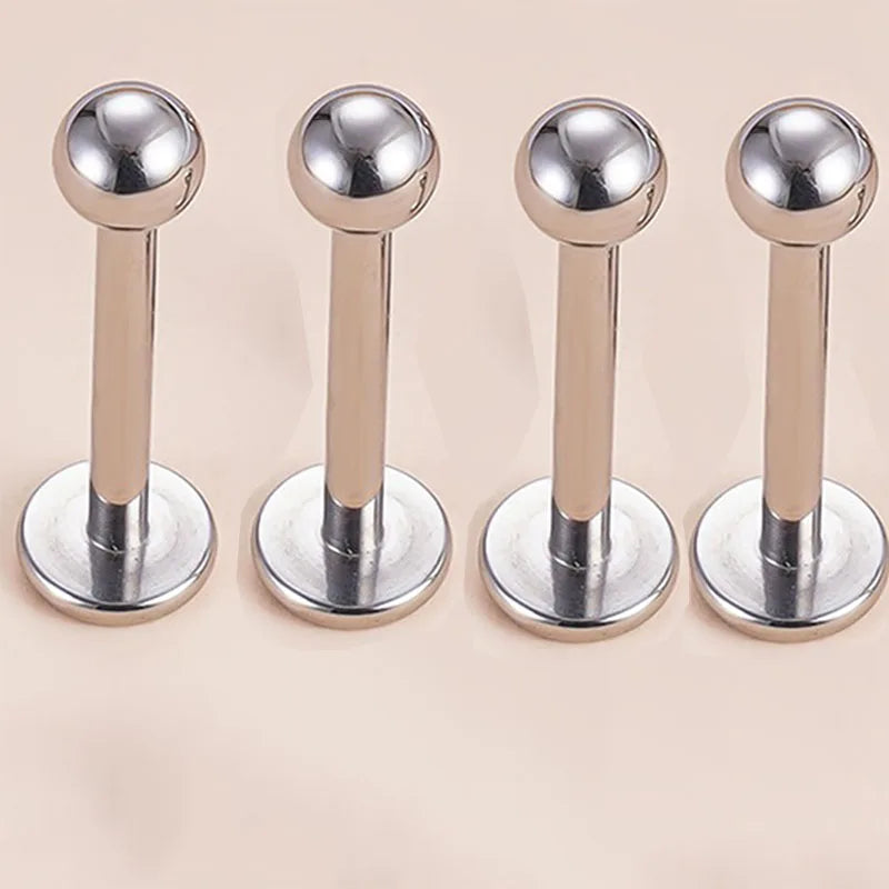 4Pcs G23 Titanium Lip Ring Ball Ear Cartilage Labret Piercing Jewelry