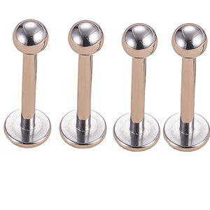 4Pcs G23 Titanium Lip Ring Ball Ear Cartilage Labret Piercing Jewelry