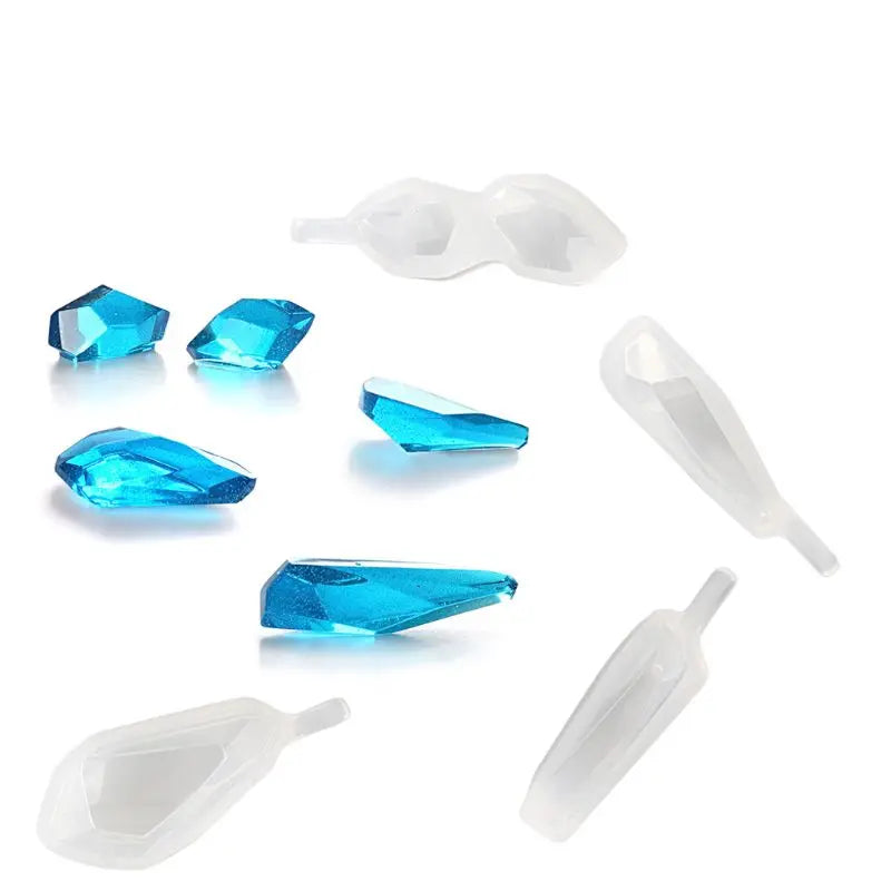 4Pcs Gem Crystal Silicone Resin Molds for Jewelry Making