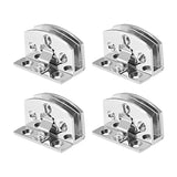 4Pcs Glass Door Hinge Cupboard Showcase Cabinet Door Hinge Glass Clamp
