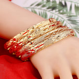 4Pcs Dubai Jewelry 8mm Hand Chain Ethiopian Bangles & Bracelets