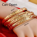 4Pcs Dubai Jewelry 8mm Hand Chain Ethiopian Bangles & Bracelets