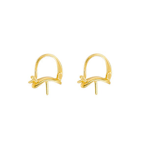 4Pcs Plated Brass Hoop Clip-on Earring Mountings Settings