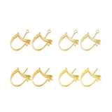 4Pcs Plated Brass Hoop Clip-on Earring Mountings Settings